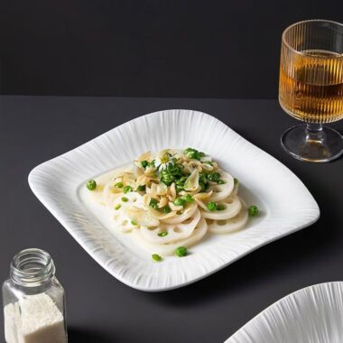 Square European underglaze color ceramic crockery plates