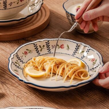 Luxury floral ceramic crockery dinner sets for wedding gifts