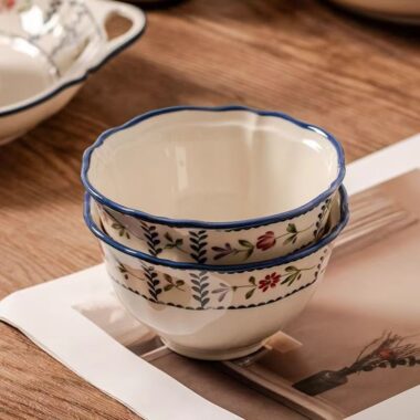 Luxury floral ceramic crockery dinner sets for wedding gifts