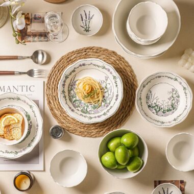 Floral wedding gift ceramic crockery dinner sets for home