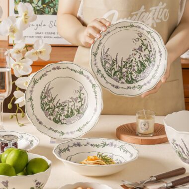 Floral wedding gift ceramic crockery dinner sets for home