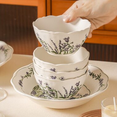 Floral wedding gift ceramic crockery dinner sets for home