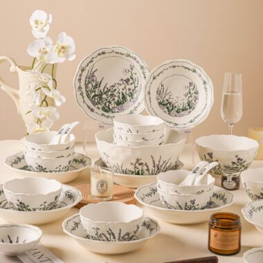 Floral wedding gift ceramic crockery dinner sets for home