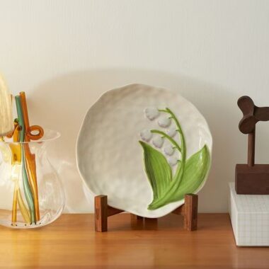 French embossed ceramic crockery plates for home dining