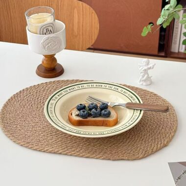 French green ceramic crockery plates for dessert and breakfast