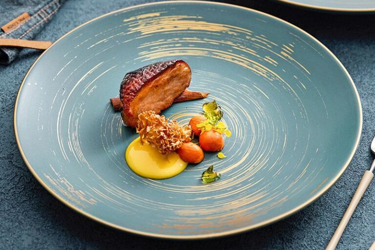 Gold Rim Crockery Pasta Plates (3) Luxury gold rim ceramic crockery pasta plates for home