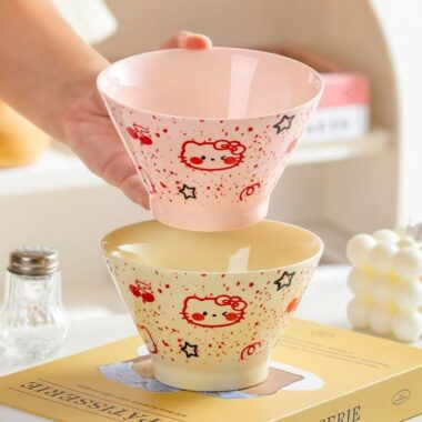Hand painted underglaze cute cat ceramic crockery bowls