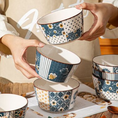 Japanese aesthetic ceramic crockery bowls for home dining