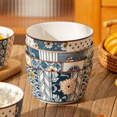 Japanese aesthetic ceramic crockery bowls for home dining