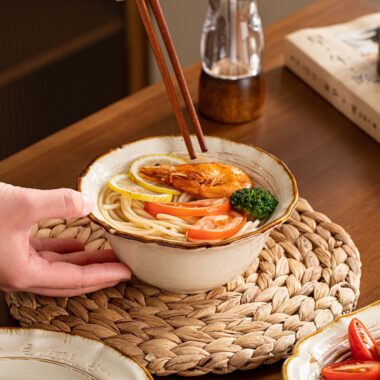 Japanese aesthetic ceramic crockery ramen and rice bowls