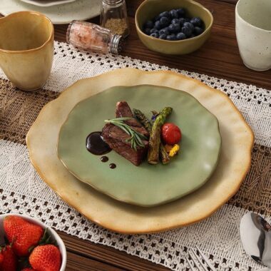 Japanese light luxury ceramic crockery pasta steak plates