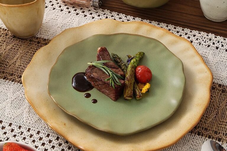 Japanese Light Luxury Crockery Plates (4) Japanese light luxury ceramic crockery pasta steak plates