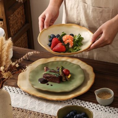 Japanese light luxury ceramic crockery pasta steak plates