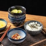 Japanese retro minimalist ceramic crockery rice soup bowls