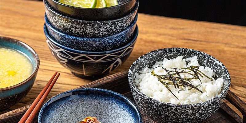 Japanese retro minimalist ceramic crockery rice soup bowls
