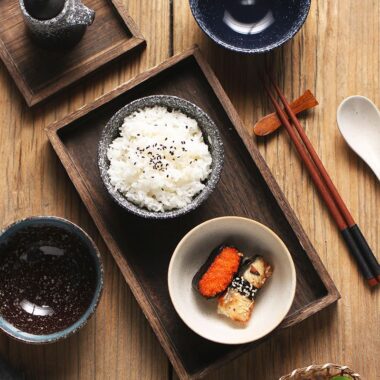 Japanese retro minimalist ceramic crockery rice soup bowls