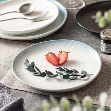 Japanese shallow ceramic crockery steak plates for home use