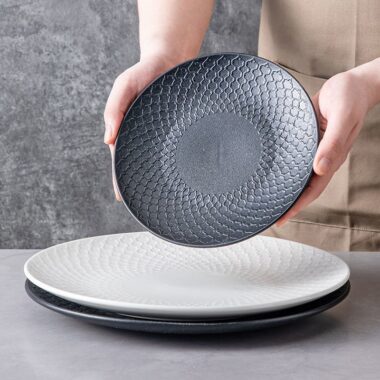 Japanese creative ceramic crockery plates for steak and pasta
