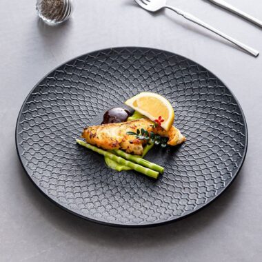 Japanese creative ceramic crockery plates for steak and pasta