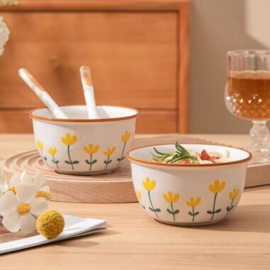 Japanese underglaze heat resistant ceramic crockery bowls