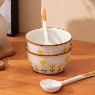 Japanese underglaze heat resistant ceramic crockery bowls