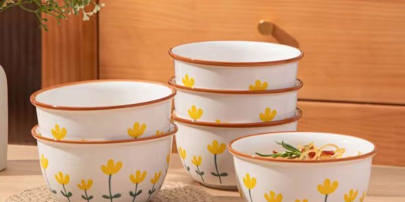 Japanese underglaze heat resistant ceramic crockery bowls