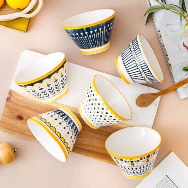 Nordic underglaze thick ceramic crockery bowls for home use
