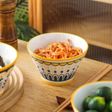 Nordic underglaze thick ceramic crockery bowls for home use