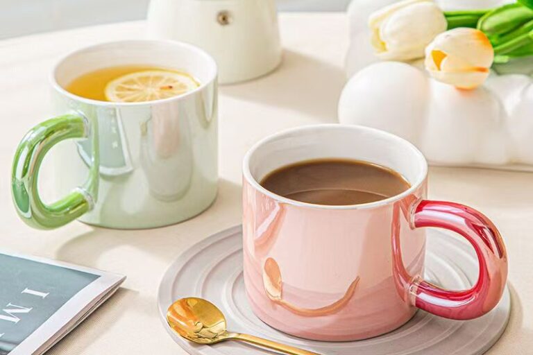 Pearl glaze ceramic crockery mugs for home and office use