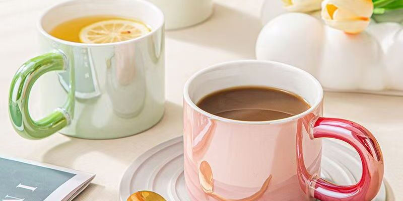 Pearl glaze ceramic crockery mugs for home and office use