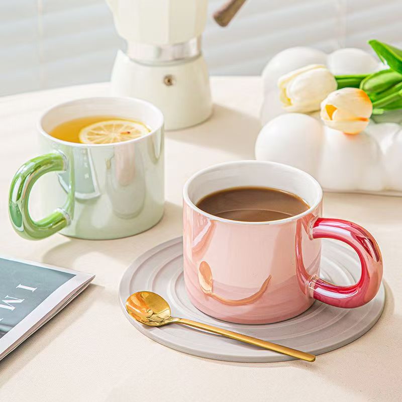 Pearl glaze ceramic crockery mugs for home and office use