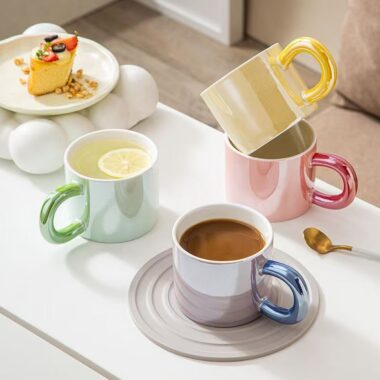 Pearl glaze ceramic crockery mugs for home and office use