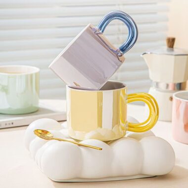 Pearl glaze ceramic crockery mugs for home and office use