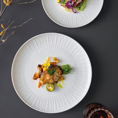 Premium ceramic crockery steak plates for home dining