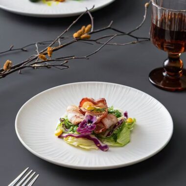 Premium ceramic crockery steak plates for home dining
