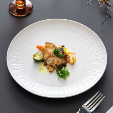 Premium ceramic crockery steak plates for home dining