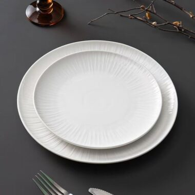 Premium ceramic crockery steak plates for home dining