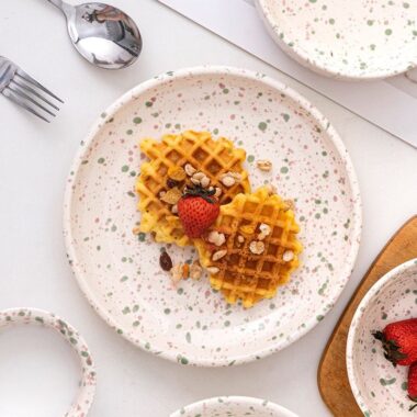 Round underglaze splash ink ceramic crockery plates for home