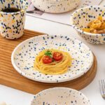 Round underglaze splash ink ceramic crockery plates for home