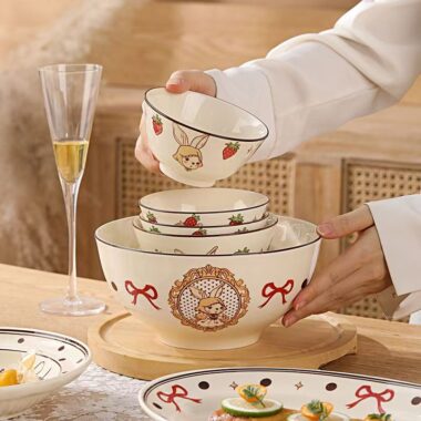 Sophie rabbit underglaze ceramic crockery dinner sets for gifts