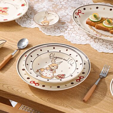 Sophie rabbit underglaze ceramic crockery dinner sets for gifts
