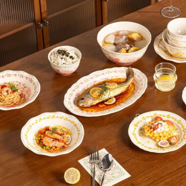 High aesthetic underglaze floral ceramic crockery dinner sets