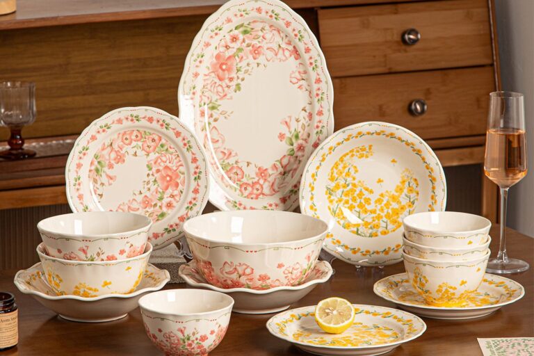 High aesthetic underglaze floral ceramic crockery dinner sets