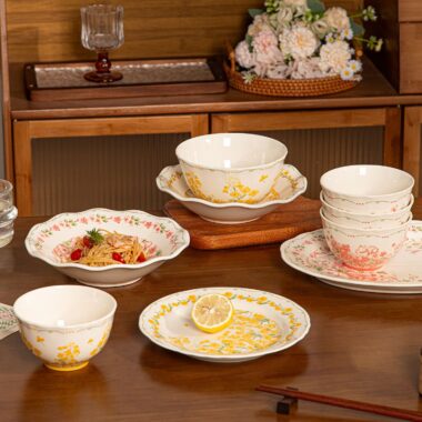 High aesthetic underglaze floral ceramic crockery dinner sets