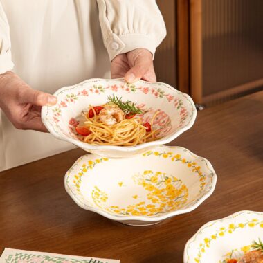 High aesthetic underglaze floral ceramic crockery dinner sets