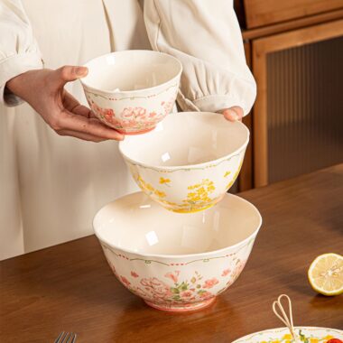 High aesthetic underglaze floral ceramic crockery dinner sets
