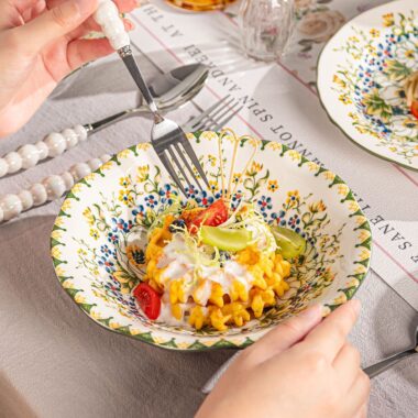 Vintage floral ceramic crockery dinner sets for elegant home dining