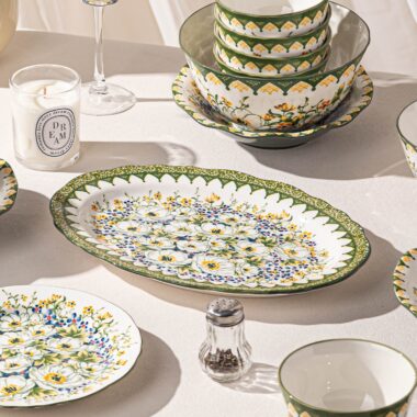 Vintage floral ceramic crockery dinner sets for elegant home dining