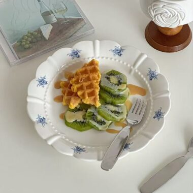 Vintage French ceramic crockery dessert plates for home use