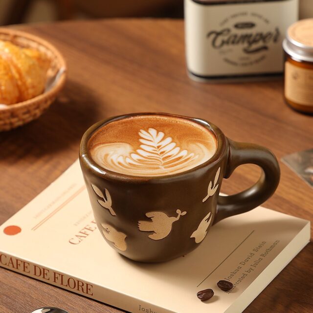 Vintage milk coffee ceramic crockery mugs for daily use